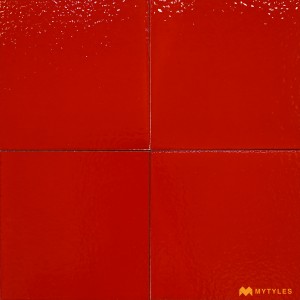 undefined-Ceramic Red Floor and Wall Tile Code30356 (150x150mm, Glossy, 4Pc in Box)