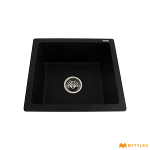 undefined-Futura Kitchen Sink - Quartz Series FS 1816 NQ Black Code14114 (18x16x8 Inch,Single Bowl )