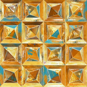 undefined-Ceramic Gold 3D Textured Wall Tile Code31462 (300x300mm, Glossy)