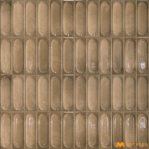 undefined-Ceramic Brown Textured Wall Tile Code35218 (300x600mm, Glossy)