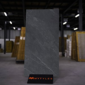 undefined-Vitrified Black Floor and Wall Tile Code32468 (600x1200mm, Matt)