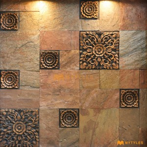 undefined-Natural Stone Wall Cladding Code29083 (Random Size, Stone)-Pristine Copper 