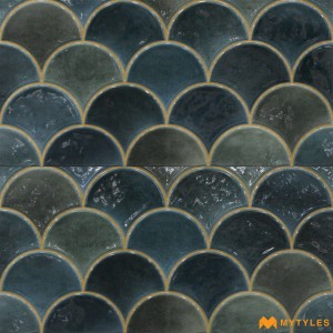 undefined-Ceramic Green Geometric Wall Tile Code35723 (300x600mm Glossy)
