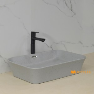 undefined-Imported Gray Table Top Wash Basin Code32061 (550x380x125mm, Matt)