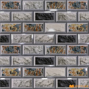 undefined-Ceramic Gray Elevation Wall Tile Code30256 (300x450mm, Glossy)