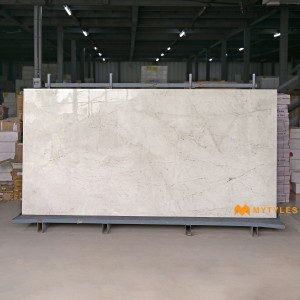 undefined-Vitrified Half White Slab Floor and Wall Tile Code35084 (1200x2400mm, Glossy)
