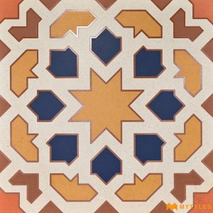 undefined-Vitrified Orange Moroccan Floor and Wall Tile Code17334 (600x600mm, Matt)