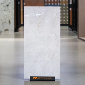 undefined-Vitrified White Floor and Wall Tile Code38205 (600x1200mm, Glossy)