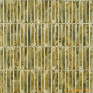 undefined-Ceramic Yellow Kitkat Mosaic Wall Tile Code28429 (300x600mm, Glossy)