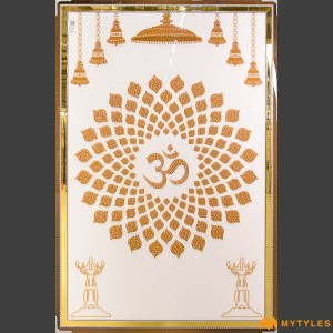 undefined-Vitrified Golden OM Poster Wall Tile Code35459 (1200x1800mm, Glossy)