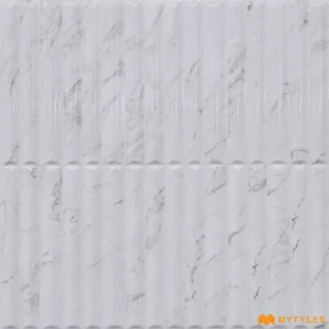 undefined-Zanetti Pearl White Fluted Glossy Wall Tile Code40562 300x300mm 11Pc Pack
