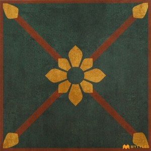 undefined-Ceramic Green Moroccan Floor and Wall Tile Code34999 (300x300mm, Matt)