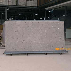 undefined-Full Body Vitrified Gray Terrazzo Floor Tile Code35394 (1200x2400mm, Matt)