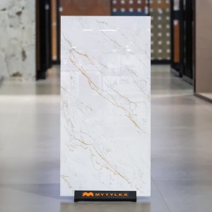 undefined-Vitrified White Floor and Wall Tile Code38207 (600x1200mm, Glossy)