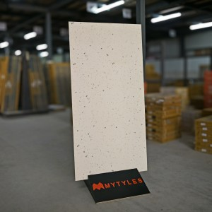 undefined-Vitrified Ivory Terrazzo Floor and Wall Tile Code10373 (600x1200mm, Matt)