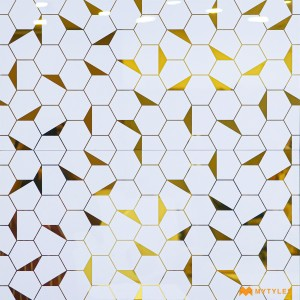 undefined-Ceramic White and Gold Highlighter Wall Tile Code29305 (300x600mm, High-Glossy)