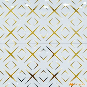 undefined-Ceramic White and Gold Highlighter Wall Tile Code29237 (300x600mm, Metallic)