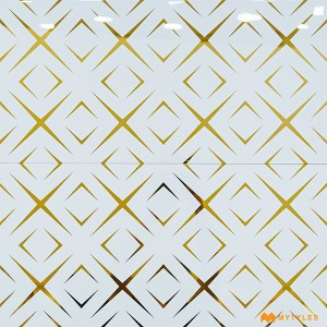 undefined-Ceramic White and Gold Highlighter Wall Tile Code29237 (300x600mm, Metallic)