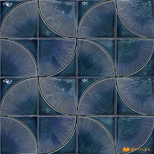 undefined-Imported Blue Mosaic Wall Tile Code31161 (305x305mm, Glossy)