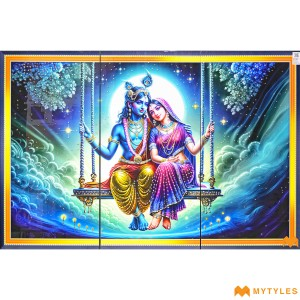 undefined-Blue Radha Krishna Poster Wall Tile Code32979 (1200x1800mm, Glossy)
