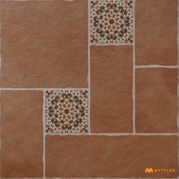 Rustic Matt Floor Tile-Vitrified Brown Floor and Wall Tile Code32287 (600x600mm, Matt)