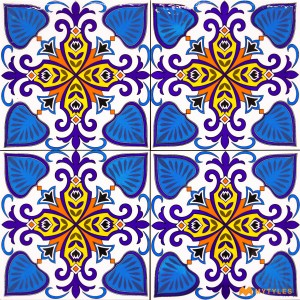 undefined-Decorative Blue Tile Code30344 (150x150mm, Glossy, 4Pc in Box)