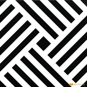 undefined-White and Black Moroccan Floor and Wall Tile Code2825 (300x300mm, Matt)