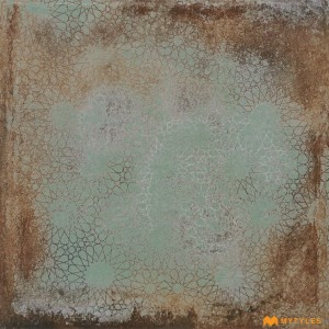 undefined-Vitrified Green Parking Floor and Wall Tile Code8971 (400x400mm, Matt)