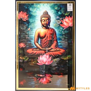 undefined-Blue Buddha Poster Wall Tile Code35305 (4x6 Feet, Glossy)