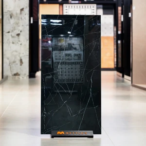 undefined-Vitrified Black Floor and Wall Tile Code37483 (600x1200mm, Glossy)