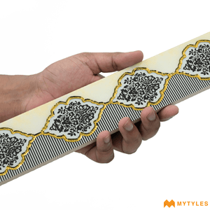 undefined-Vitrified Border Tile Code17082 (55x600mm, Metallic)
