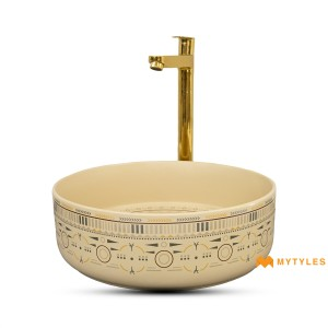 undefined-Ceramic Ivory Wash Basin Code31646 (350x350mm, Matt)