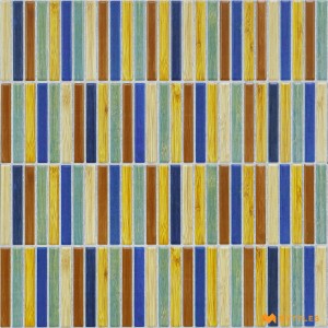 undefined-Ceramic Multi Color Kitkat Mosaic Wall Tile Code28453 (300x600mm, Matt)