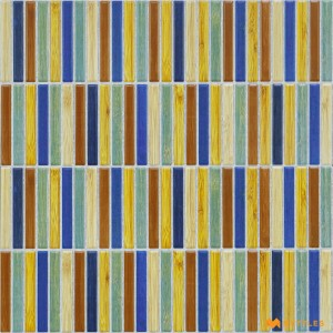 undefined-Ceramic Multi Color Kitkat Mosaic Wall Tile Code28453 (300x600mm, Matt)