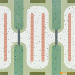 undefined-Ceramic Green Moroccan Floor and Wall Tile Code24804 (300x300mm, Matt/Glossy)