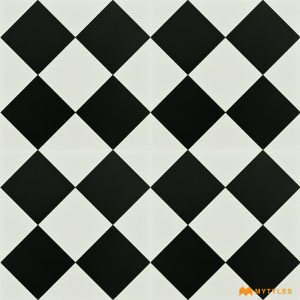 undefined-Black and White Chess Board Pattern Ceramic Floor and Wall Tile Code24774 (300x300mm, Matt)