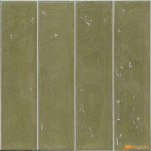 undefined-Ceramic Green Subway Wall Tile Code32558 (300x300mm, Glossy)