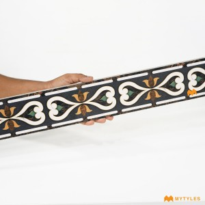 undefined-Vitrified Black Border Tile Code33815 (100x1200mm, Glossy)