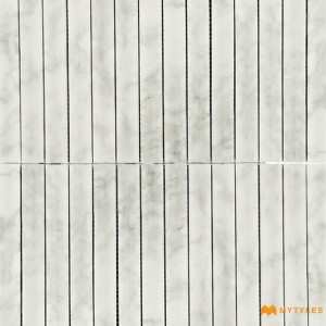 undefined-White Marble Fluted Wall Tile Code31546 (295x295mm, Glossy)