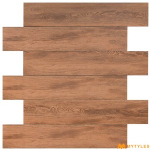 undefined-Vitrified Brown Wooden Floor and Wall Tile Code35961 (200x1200mm, Matt)