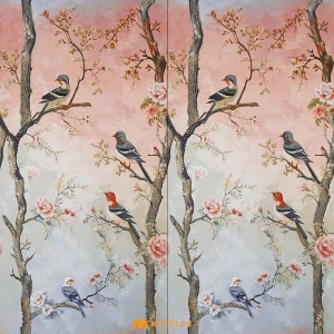 undefined-Vitrified Pink Tropical Floor and Wall Tile Code38313 (600x1200mm, Sugar)