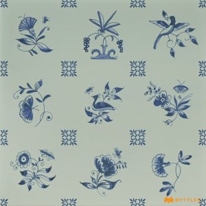 undefined-Vitrified Blue Tropical Tile Code25255 (300x300mm, Matt)