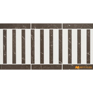 undefined-White and Brown Carpet Design Floor and Wall Tile Code30724 (150x300mm, Matt)