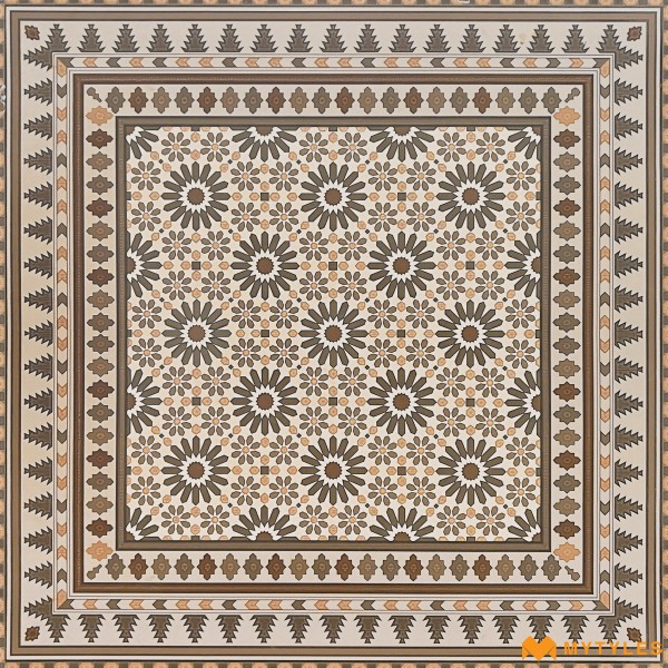 Vitrified Tiles-Vitrified Brown Moroccan Floor and Wall Tile Code30785 (600x600mm, Matt)