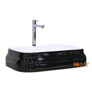 undefined-Ceramic Black Table Top Wash Basin Code29605 (600x400x135mm, Glossy)