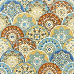 undefined-Ceramic Yellow Moroccan Floor and Wall Tile Code27418 (300x300mm, Matt)