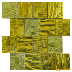 undefined-Gold Metal Mosaic Wall Tile Code25603 (300x300mm, Metallic)