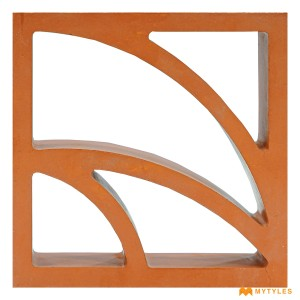 undefined-Terracotta Lotus Jali Code31611 (200x200mm, Matt)