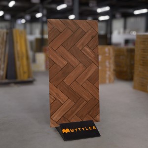 undefined-Brown Chevron Pattern Wooden Floor and Wall Tile Code33361 (600x1200mm, Matt)