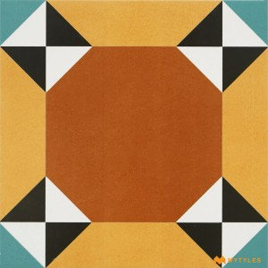undefined-Ceramic Yellow Moroccan Floor and Wall Tile Code27420 (300x300mm, Matt)